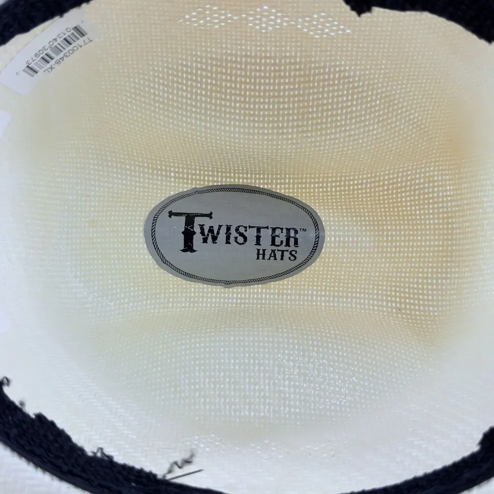 Twister Men's Cowboy Straw Hat Size Extra Large Western Ivory Color Durable